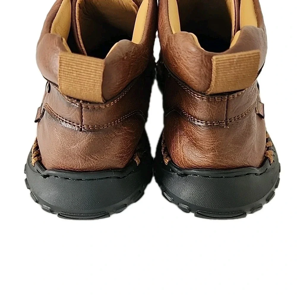 New Tanner Men's 14 Brown Soft Leather Handcrafted Ankle Hiking Outdoor Boots‎